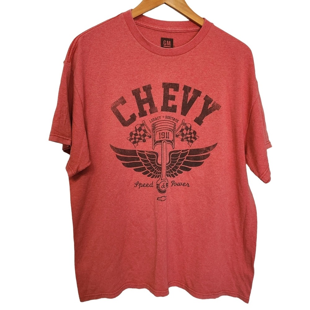 Chevy 1911 Speed & Power Graphic T-Shirt Red Official GM Licensed XL Cotton/Poly